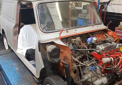 Vehicle restoration is a specialist service that our garage and workshop provide Becra Auto Care working on a restoration for a customer